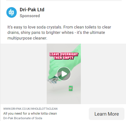 Cleaning Delivery - FACEBOOK Dri-Pak Ad2