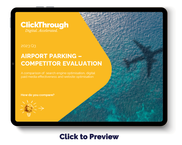 Digital Benchmark Report - Airport Parking - Q3 2023 - Cover
