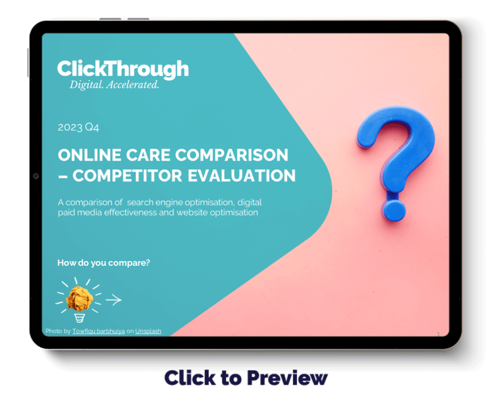 Digital Benchmark Report - Care Comparison - Q4 2023 - Cover