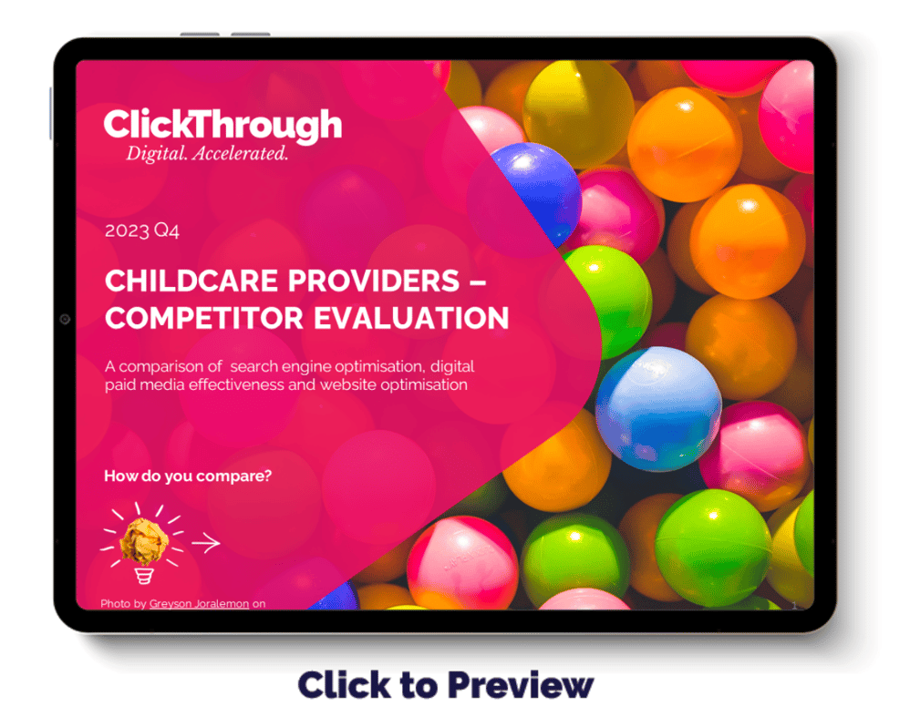 Digital Benchmark Report - Childcare Providers - Q4 2023 - COVER