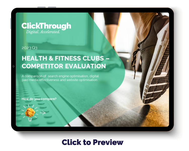 Digital Benchmark Report - Health and Fitness Clubs - Q3 2023 - Cover