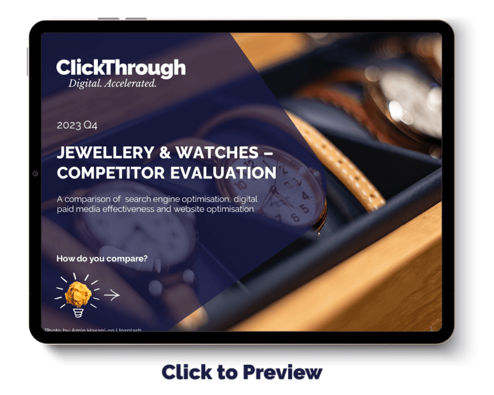 Digital Benchmark Report - Jewellery & Watches - Q4 Oct 23 - Cover