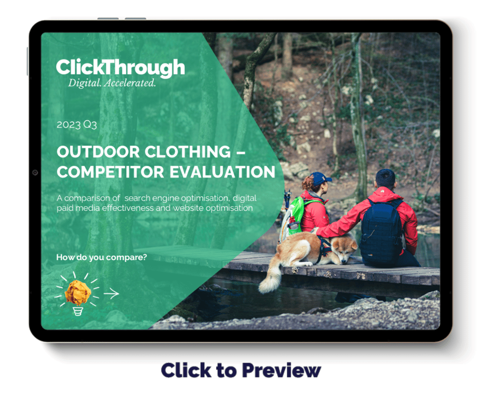 Digital Benchmark Report - Outdoor Clothing - Q3 2023 Cover