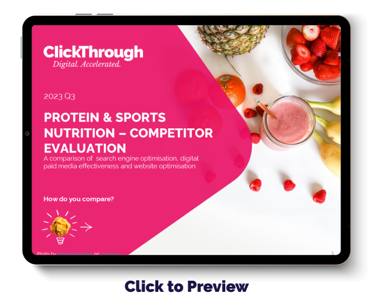 Digital Benchmark Report - Protein and Sports Nutrition - Q3 2023 - Cover