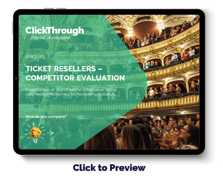 Digital Benchmark Report - Ticket Resellers - Q3 2023 - Cover
