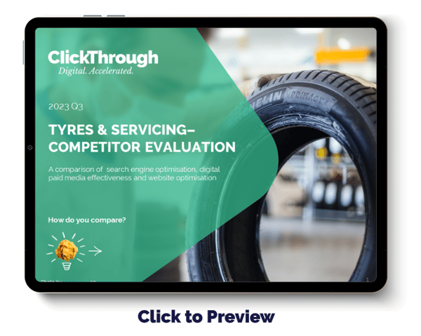 Digital Benchmark Report - Tyres and Servicing - Q3 2023 - Cover