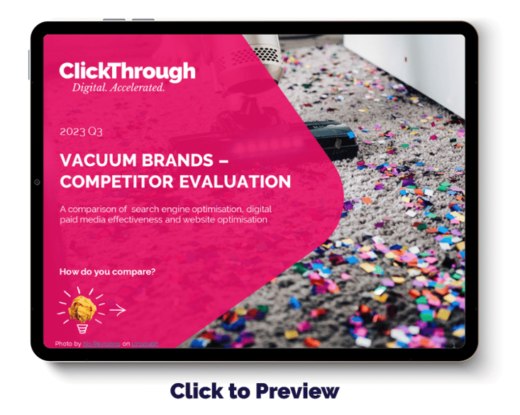 Digital Benchmark Report - Vacuum Cleaners - Q3 2023 - Cover