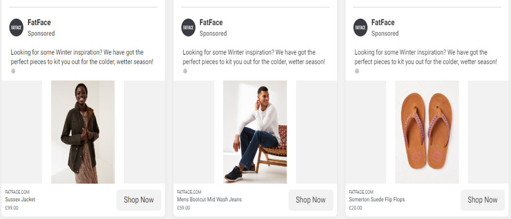 FatFace Q4 FB ads