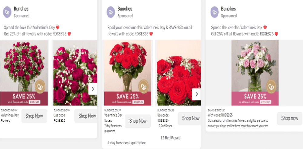Flower Delivery - Facebook Bunches Advert