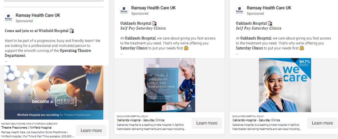 Private Health Q4 FB ads