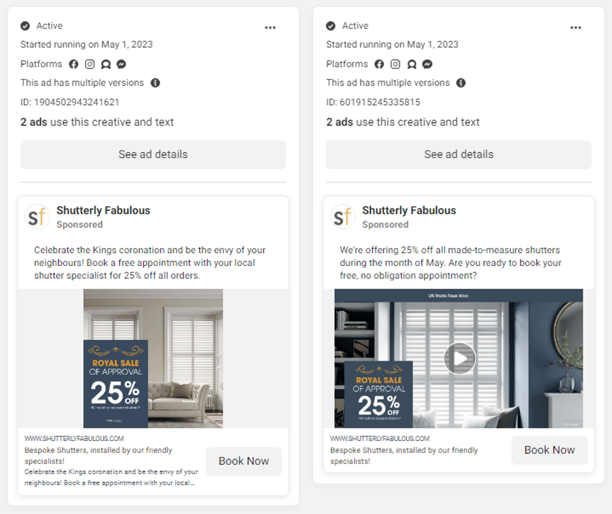 Shutterly Fabulous Facebook Ads May 2023