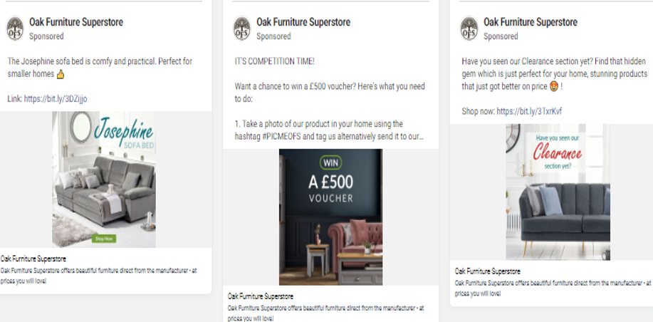 Q4 furniture facebook ads