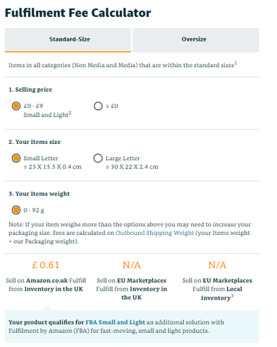 FBA Calculator