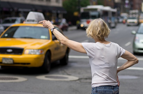 Hailing a taxi
