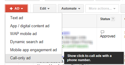 AdWords Call Only Ads