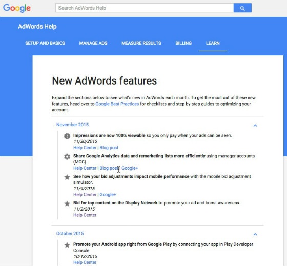 AdWords developments