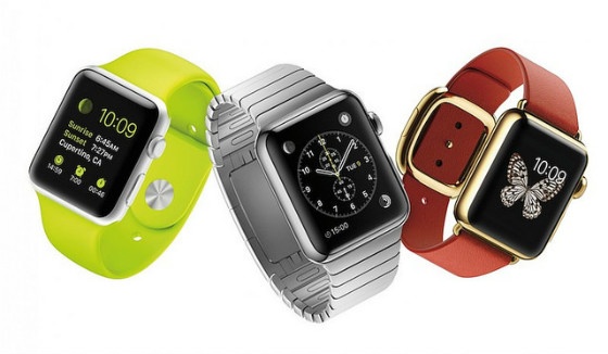 The Apple Watch in three styles.