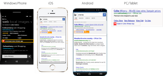 Bing Ads' new app extensions.