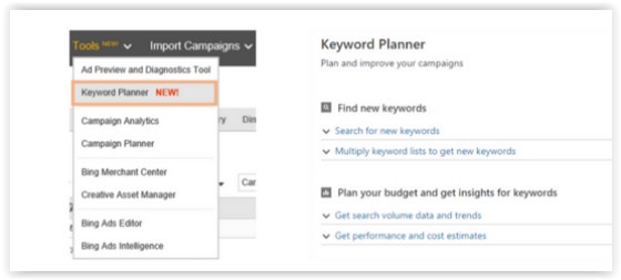 Bing Keyword Planner