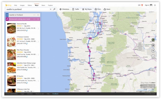 Bing Maps Preview route finder