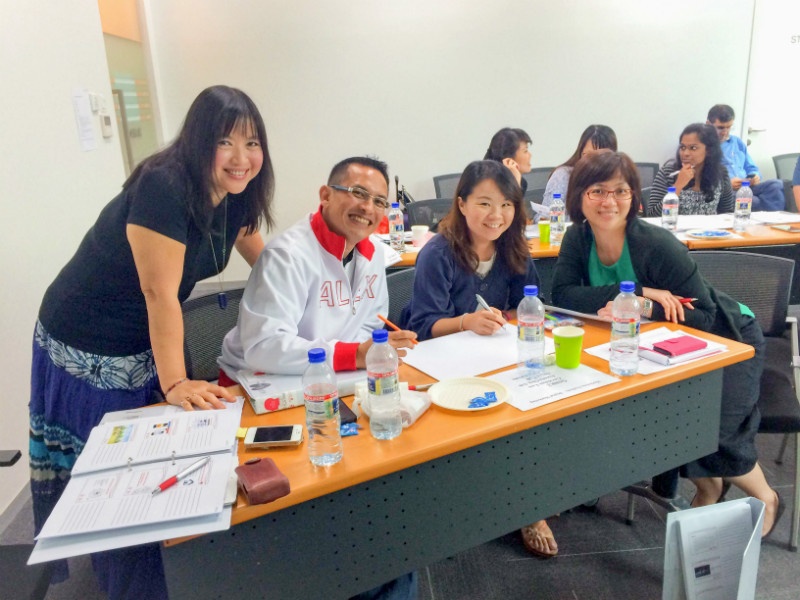 Four students at the training day.