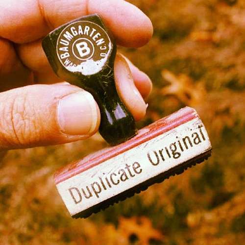 'Duplicate Original' stamp