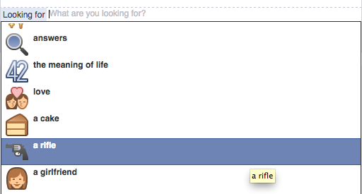 Facebook's 'looking for a rifle' emoji.