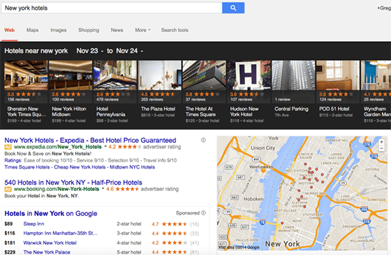 An example of Google's local carousel results.