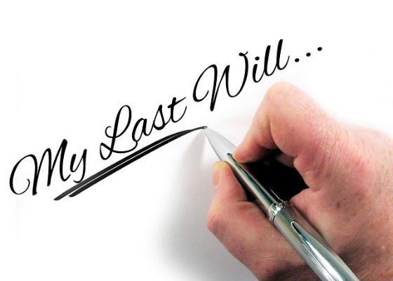 Handwritten text reading "My last will...".