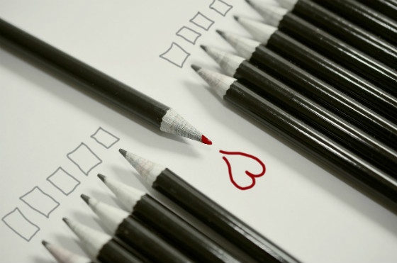 Pencils drawing a heart