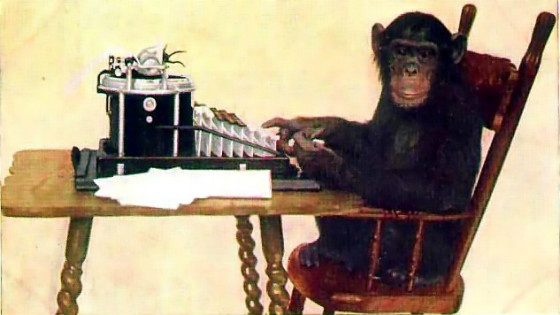 The infinite monkey theorem, illustrated.