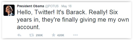 Obama's first tweet