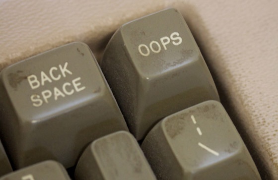Keyboard with 'oops' key.