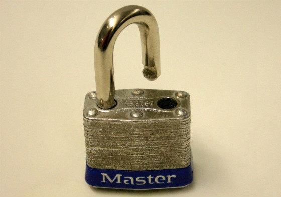 An open padlock.