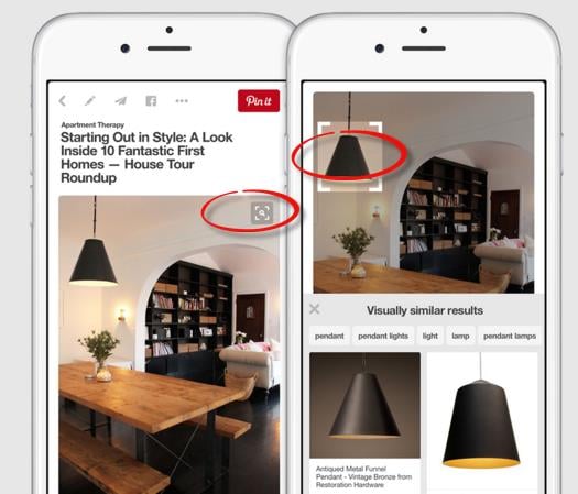 Pinterest visual search tool