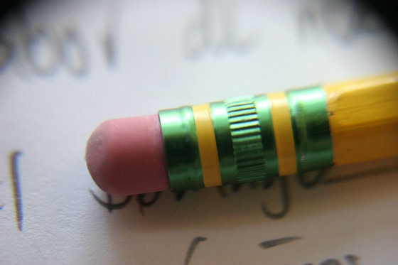 Eraser on paper.