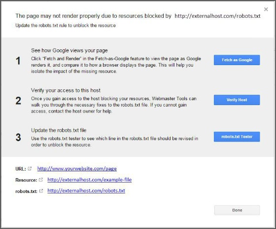 Blocked resources summary.
