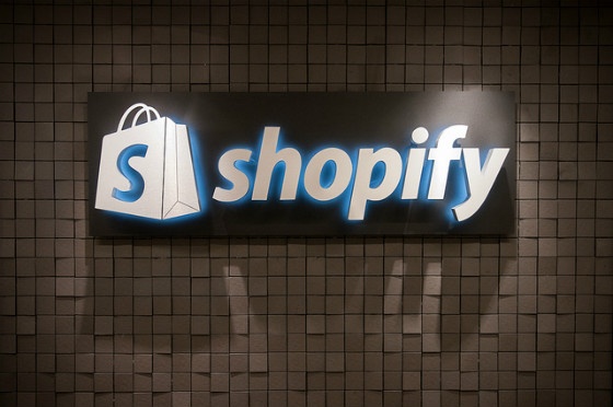 Lit Shopify signage.