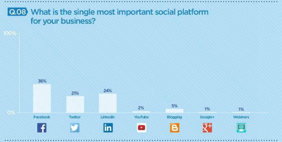 Chart showing usage of different social media platforms in Ireland.