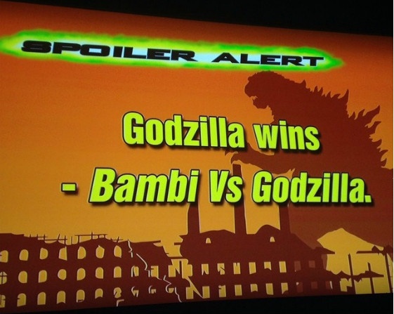 Spoiler Alert - Godzilla wins - Bambi Vs Godzilla