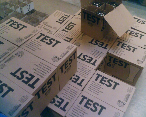 Boxes marked 'test'.