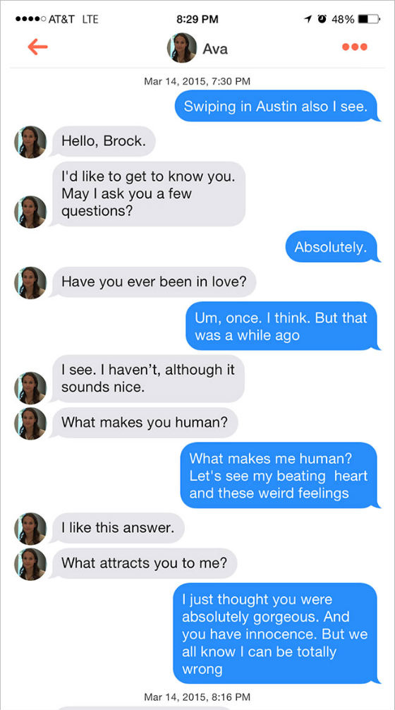 The Tinder viral marketing bot in action.