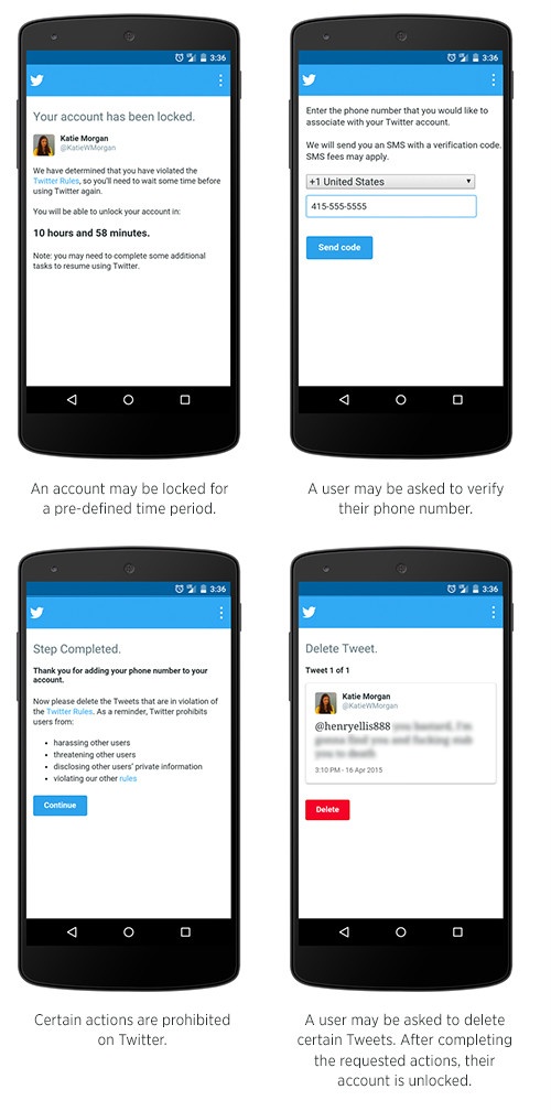 The new powers granted by Twitter's updated abuse policy.