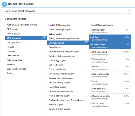 Twitter's partner audiences - how the feature will look.