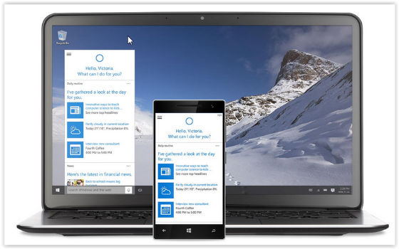 Windows 10 on laptop and mobile