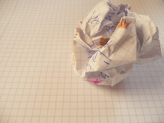 Crumpled paper.