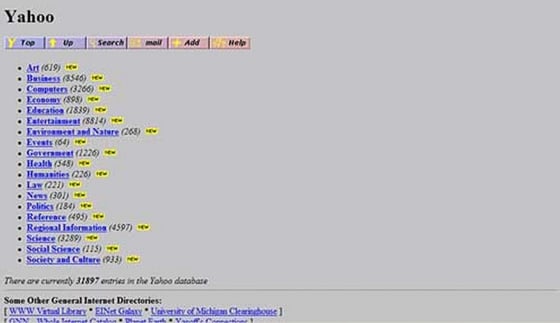 Yahoo! Directory, circa 1995.
