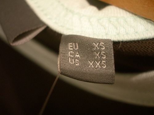 Extra-small clothing tag
