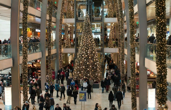 Shopping mall at Christmas