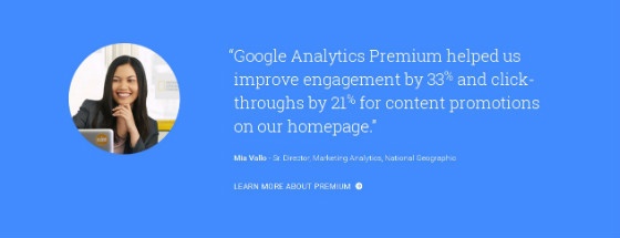 The quote from the new Analytics homepage.